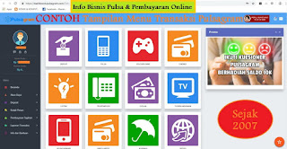 contoh tampilan menu transaksi bisnis pulsa dan pembayaran online