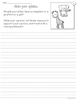  Would You Rather Opinion Writing Worksheet Example