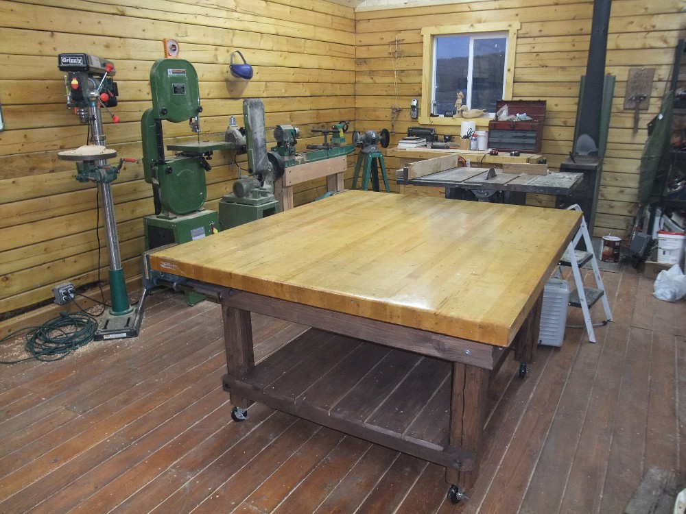 Free picnic table plans large, wood shop work tables