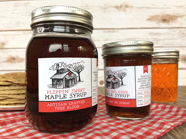 Custom Rectangle Sugar Shack Maple Syrup Labels