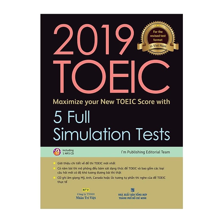 2019 TOEIC - 5 Full Simulation Tests (Gồm Sách, Scripts & Answer Key Và Đĩa MP3) ebook PDF-EPUB-AWZ3-PRC-MOBI