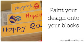 Paint your design onto your wood blocks - DIY Holiday Decor Blocks Project