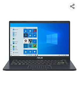 14-inch HD LED ASUS E410 Intel Celeron N4020 4GB 64GB Windows 10 laptop (Star Black).