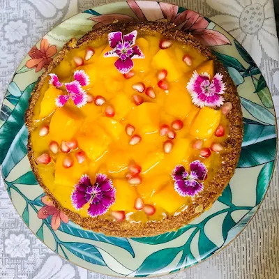 Photograph of eggless Mango Semolina Cake