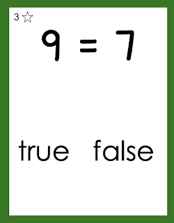 an example of the green task cards, balancing two numbers