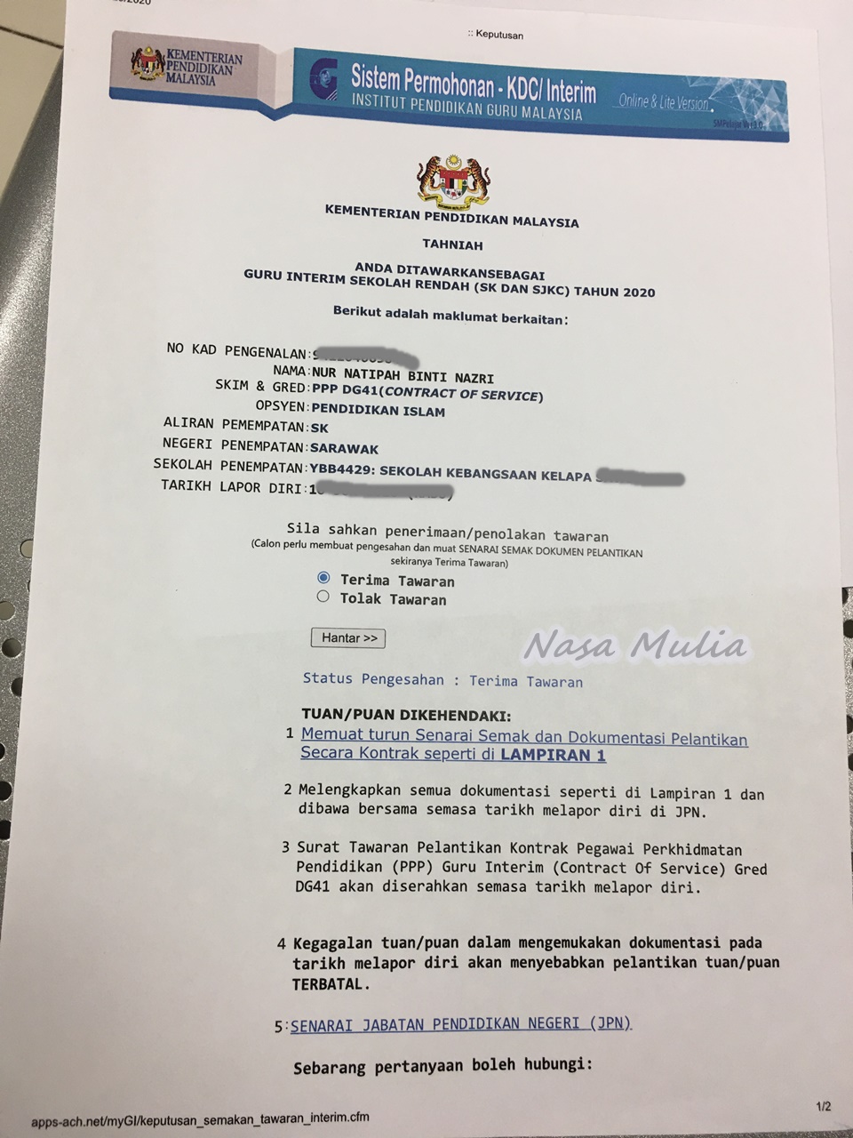 warna warni hidupku.............. Dokumen Perjalanan Terhad (DPT)