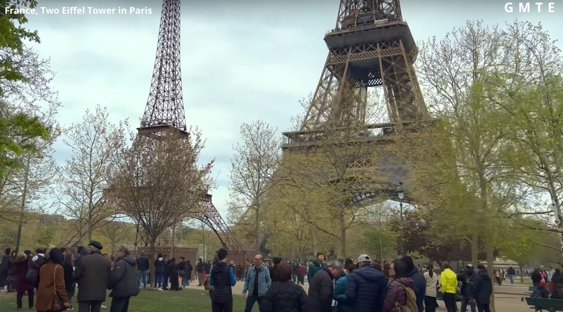 France, Two Eiffel Tower in Paris