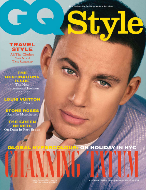 Channing Tatum graces the cover Of British GQ Shots by Jack Pierson and 