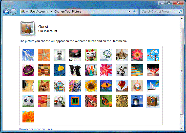 Customize Default User Account Picture in Window Vista & 7