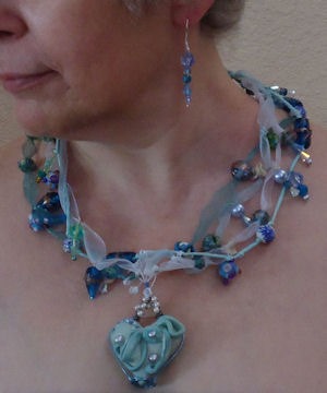 bead strung necklace