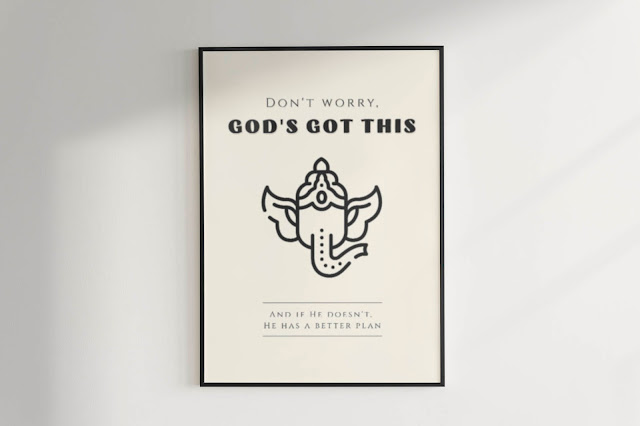 God has Got This, Divine Providence Poster, Hindu Symbolism by Biju Varnachitra