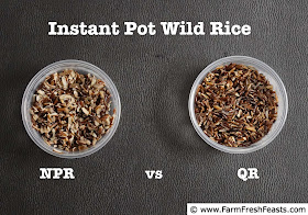 Image comparing 2 kinds of pressure-cooked wild rice using the QR vs NPR methods