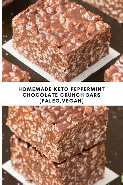 HOMEMADE KETO PEPPERMINT CHOCOLATE CRUNCH BARS (PALEO, VEGAN)