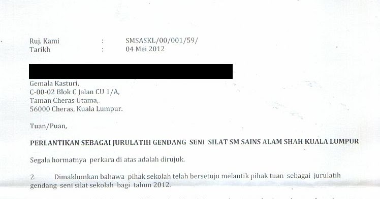 Kump Gendang Gemala Kasturi: Surat Perlantikan Tenaga 