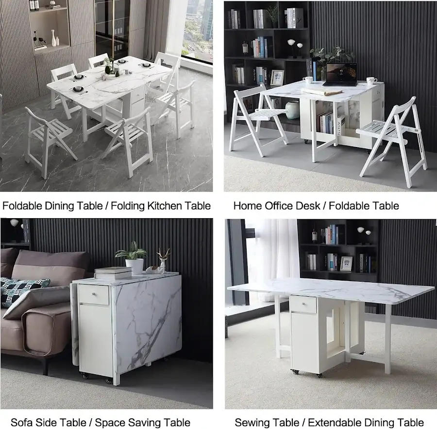 Folding Expendable Space Saving Dining Table