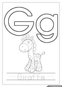 Letter G coloring page for ESL students