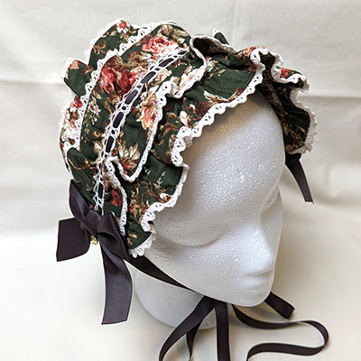 Metamorphose Ladder Lace Ribbon Headdress (Floral Print) (2023) Green