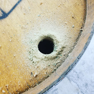 Drill 1 3/4" hole for barrel drain