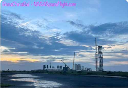 Beautiful view of SpaceX Boca Chica launch site and orbital tower (Source: @BocaChicaGal)