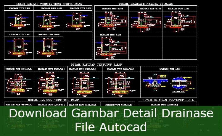 Download Detail Drainase File Autocad