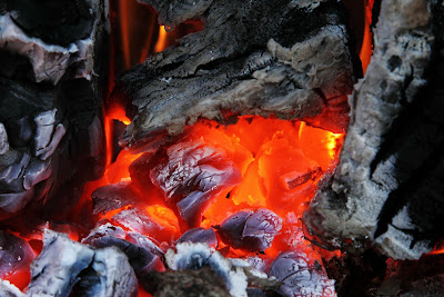 burning coals