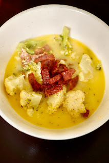 Broccoli Cauliflower Cheese Soup with Bacon: Savory Sweet and Satisfying
