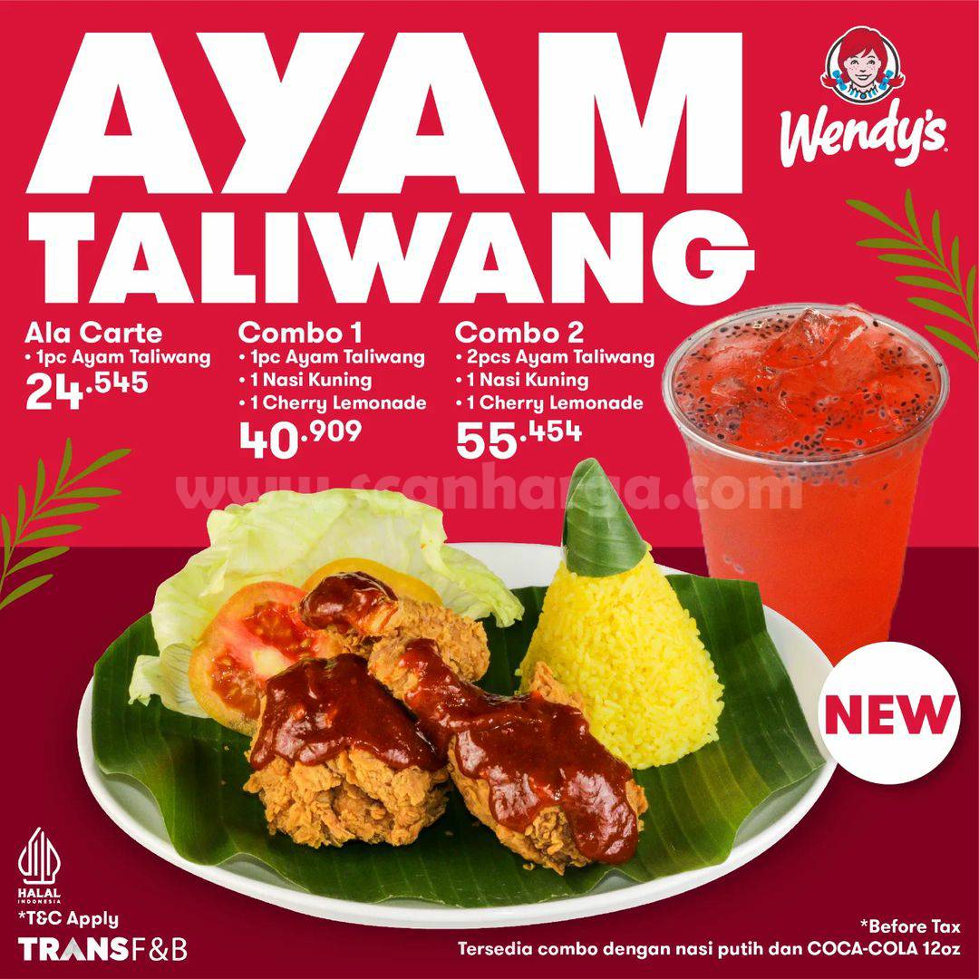 WENDY'S Promo Ayam Taliwang harga menu mulai Rp 24.545