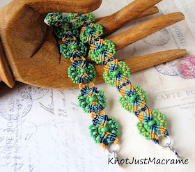 Knotted micro macrame bracelets by Sherri Stokey of Knot Just Macrame.