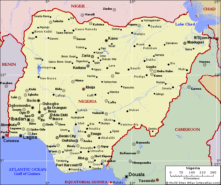 Nigeria Kort Nigeria   Geografiske Kort over Nigeria   Dansk Encyklopædi Nigeria Kort