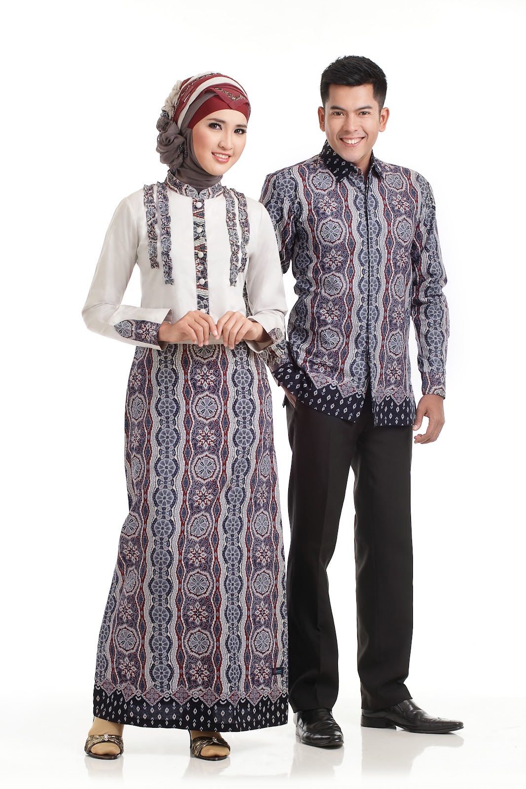 20 Model Gamis Batik Kombinasi Terbaru 2017