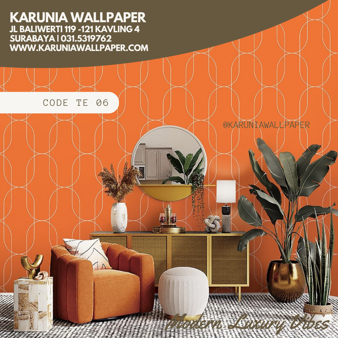 jual wallpaper oranye mewah