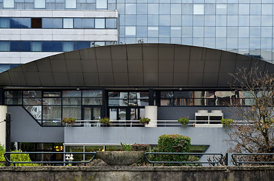 Image of a modern construction near the train station in Annecy