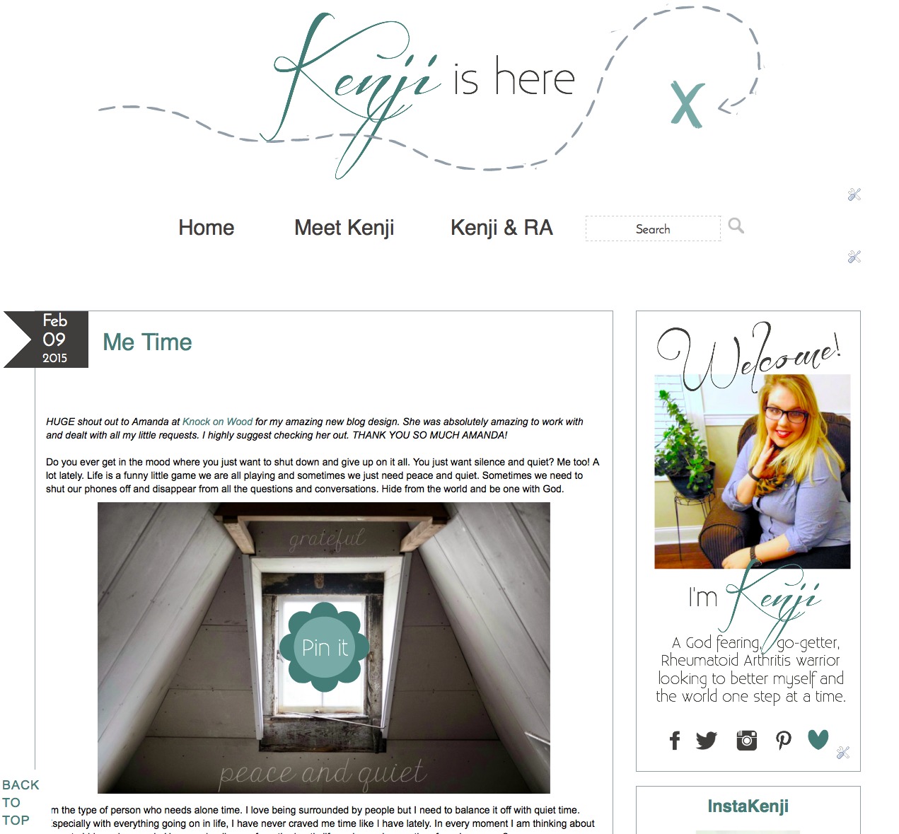Kenji is Here - Blog Design by Amanda Wood Designs