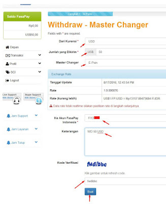  di artikel kali ini saya ingin sekadar membuatkan pengalaman wacana  Cara Menarik Dana / Saldo Dollar (USD) dari Fasapay.com ke Rekening Bank
