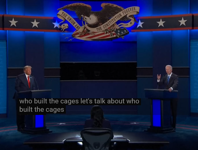 Who built the cages Donald Trump Joe Biden presidential debate 2020 immigration