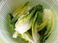 break up and wash the romaine lettuce, spin dry