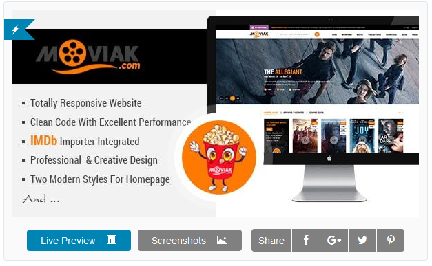 AmyMovie - Movie and Cinema WordPress Theme v1.2.0 