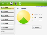 Tampilan awal program Disk Space Fan sebelum dilakukan scan data