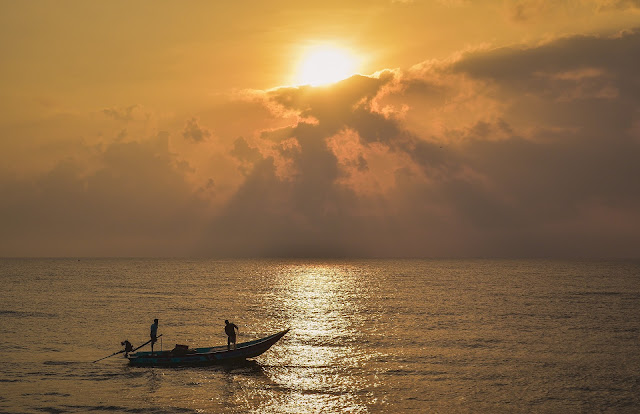 sunrise at pondicherry, india