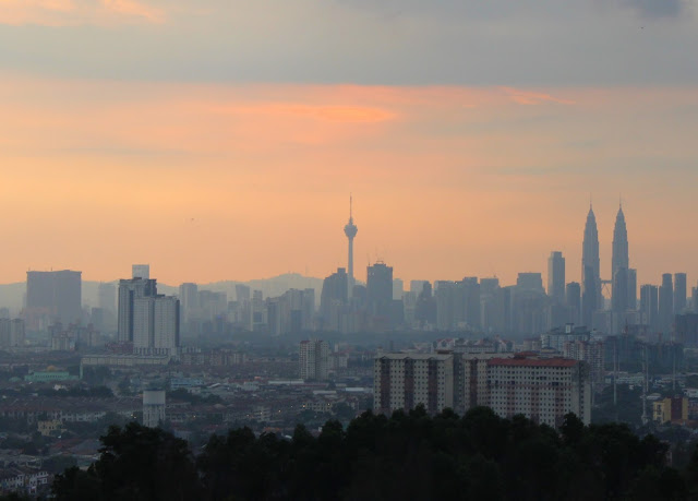 View of the Kuala Lumpur Skyline at sunset