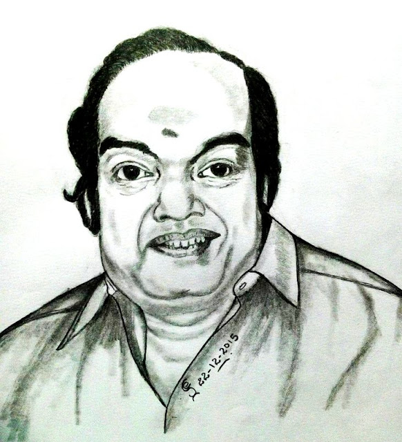 PENCIL  DRAWING - "Kaviarasu" Kannadasan