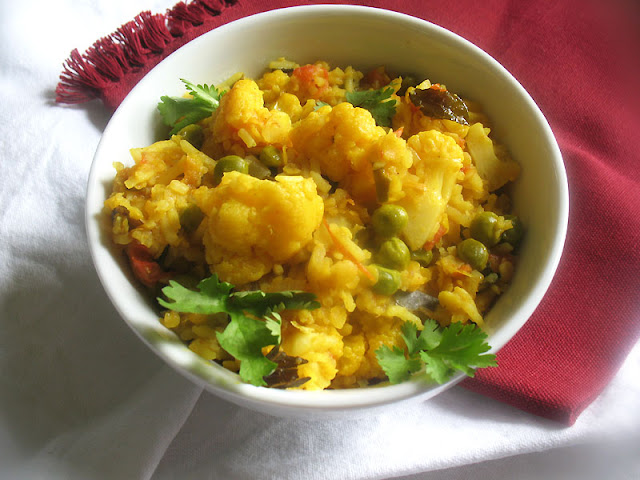 Red Lentil together with Cauliflower Tomato Pulao