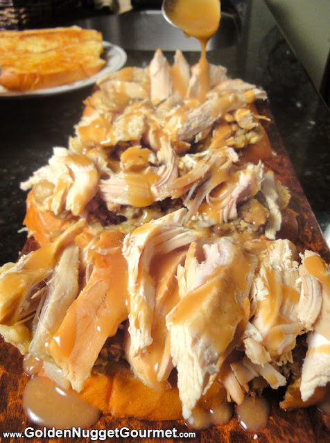 Hot Turkey Sandwich with Oyster Stuffing and Gravy