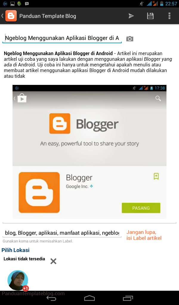 Cara Ngeblog Menggunakan Aplikasi Blogger di Android