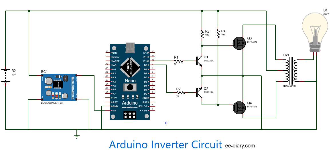 Arduino SPWM Inverter Circuit Diagram