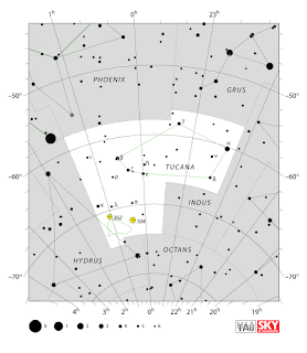 IAU: Карта на съзвездието Тукан | Tucana