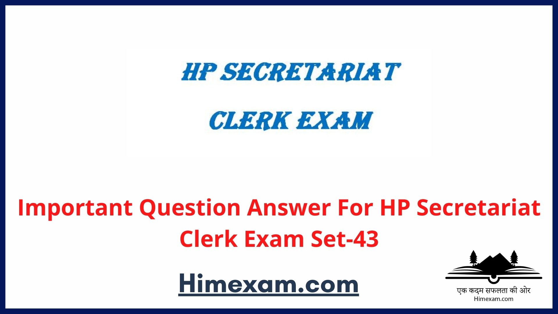 Important Question Answer For HP Secretariat Clerk Exam Set-43