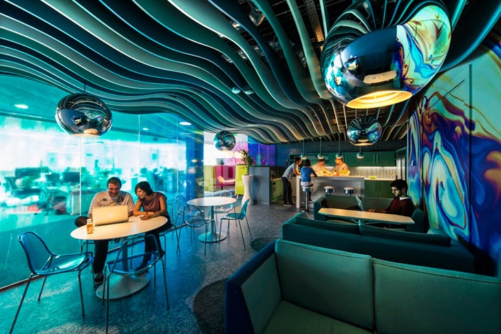 Underwater themed coffee shop in Google office in Dublin 