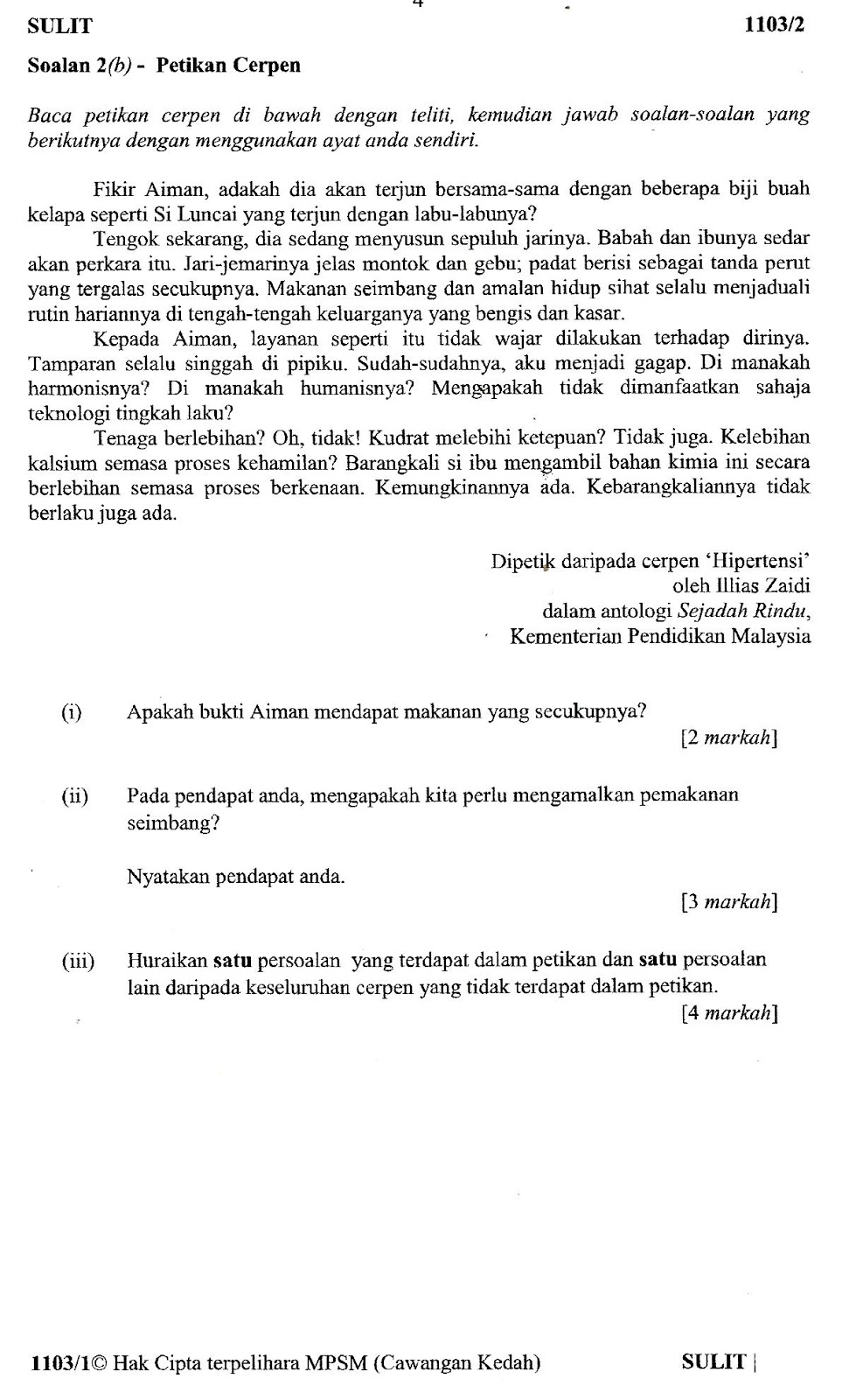 Laman Bahasa Melayu Spm Soalan Latihan Masteri Soalan 2 B 2 C Dan 2 D Ke Arah Persediaan Menghadapi Peperiksaan Percubaan Dan Spm 2018 Pemahaman Komsas Antologi