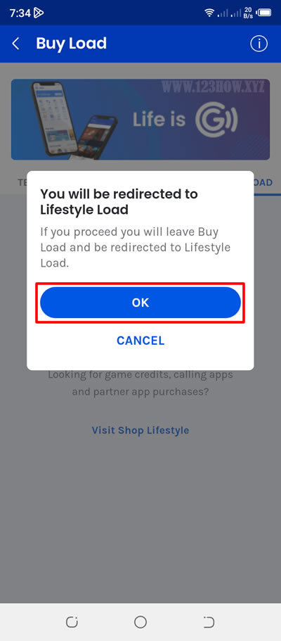 redirecting to shop lifestyle page gcash